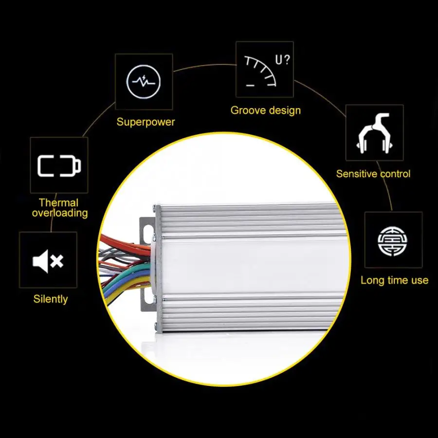 48V 500W бесколлекторный мотор синусоидальный контроллер для электрического велосипеда скутер электрический велосипед синусоидальный контроллер аксессуары