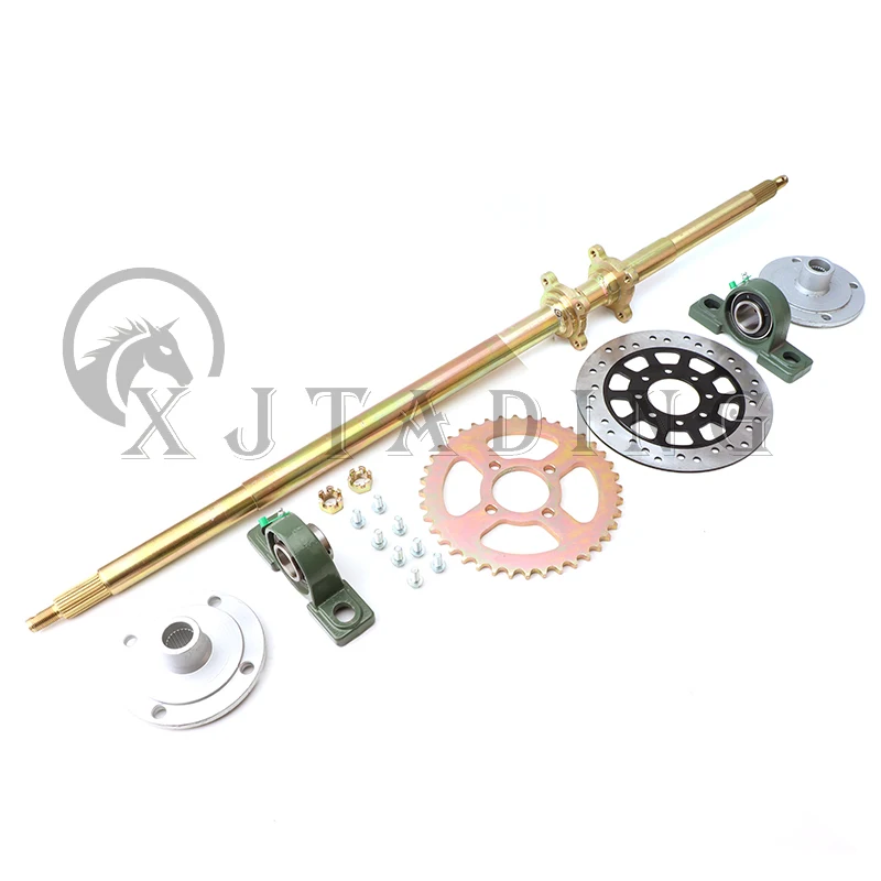 s108 2jy2402f 331 differential gear assembly gear pinion and crown wheel parts cross axle for golden dragon bus 1050MM rear axle complete assembly with bracket wheel hub brake disc sprocket for large steel tube car ATV Quad Go Karts Parts