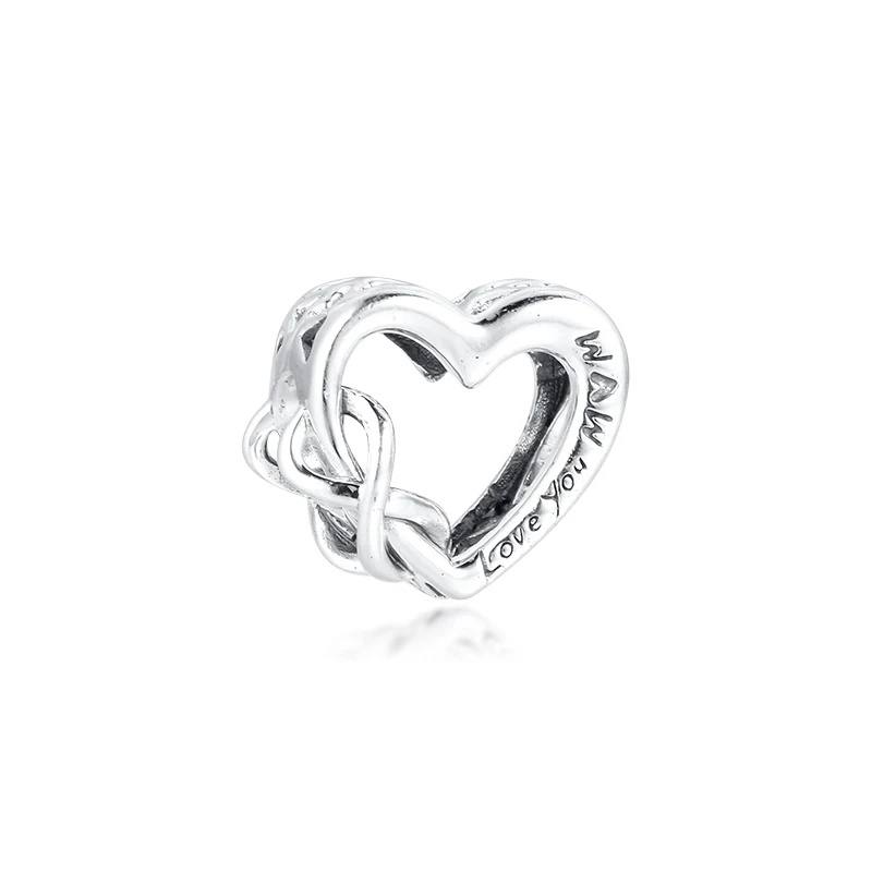 

Love You Mum Infinity Heart Charm Women 925 Sterling Silver Charm Beads for Jewellry Making Valentine Day