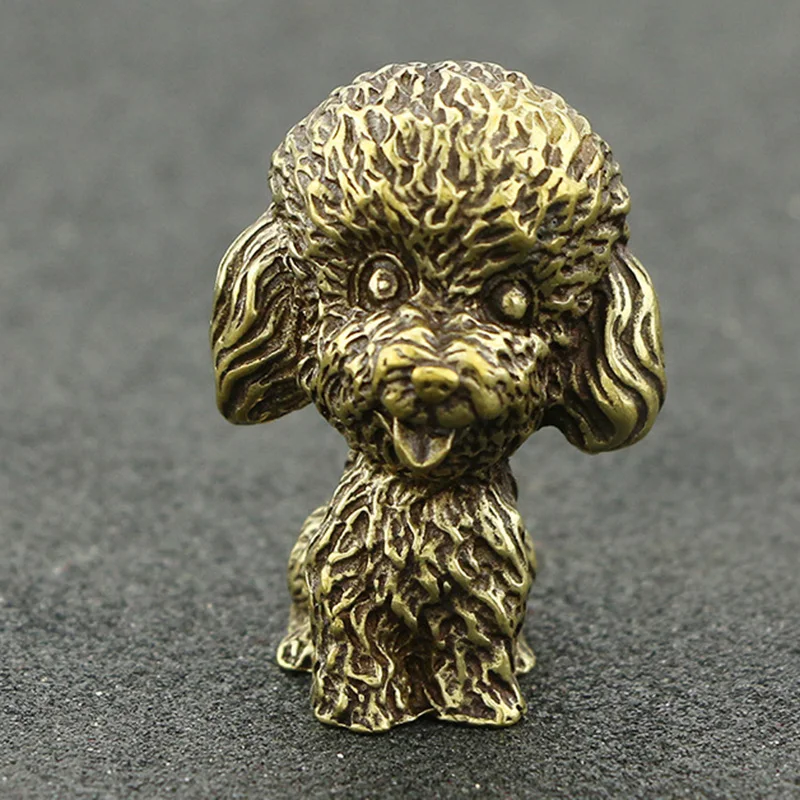 Charm Dog Pendant Necklace Statue Crafts Ornament Figurine Hanging Accessories Vintage Brass Home Office Car Desk Decoration