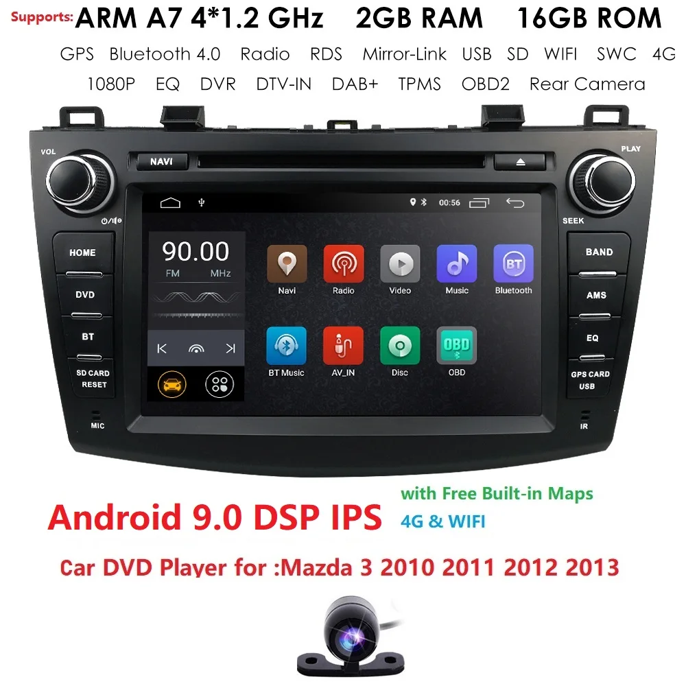 #*Cheap HIZPO 4G Modem Android 9.0 Car DVD For Mazda 3 Mazda3 2010 2011 2012 2013 Car Multimedia Bluetooth 4.0 WIFI Option TPMS DAB DVBT