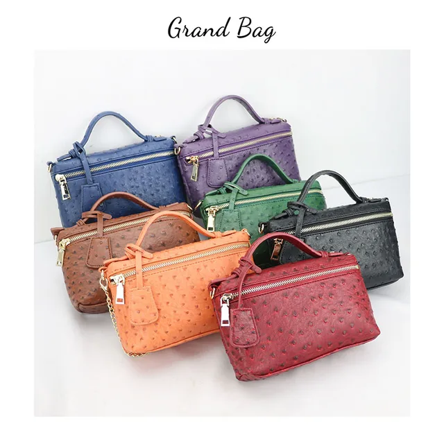 New Customized Designer Handbag Ostrich Pattern Leather Bags Women Clutch bag Party Evning Trendy Bag Ostrich Bag with Chain 6