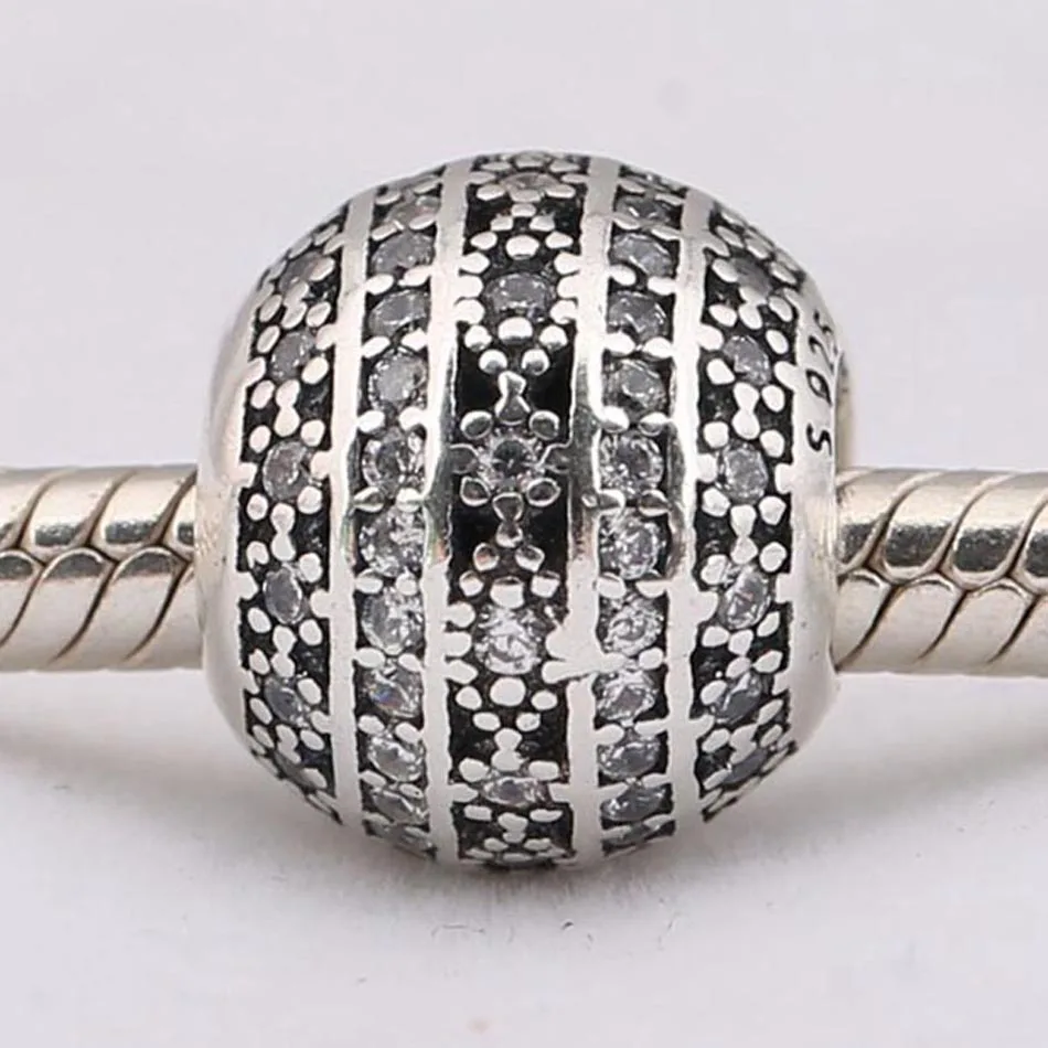 Authentic S925 Bead DIY Jewelry Glittering Shapes Charm fit Women Bracelet Bangle Girl Gift Clear CZ Crystal | Украшения и