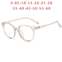 Transparent Tea Vintage Women Short-sight Eyeglasses KY959 Big Frame Oval Prescription Spectacles Diopter 0 -50 -100 To -600 1