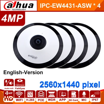 

Wholesale DH 4MP IP Camera IPC-EW4431-ASW WIFI 360 Fisheye POE Mini Built-in SD Card Audio Alarm Interface 4pcs/lot