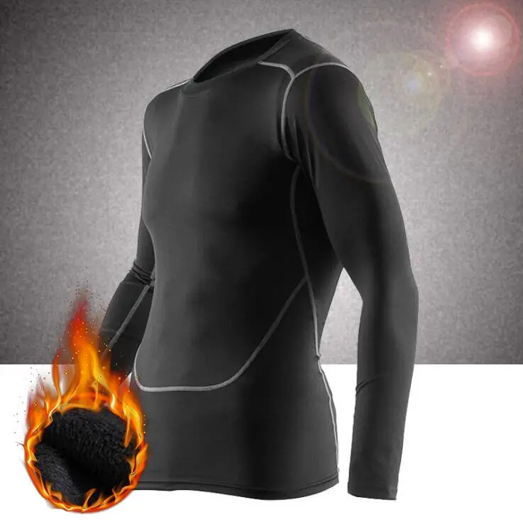 Gray2 top Fanceey, зимние кальсоны, мужское термобелье, мужское, сохраняющее тепло, для фитнеса, компрессионное нижнее белье, термо флис, термобелье - Цвет: Gray2 top