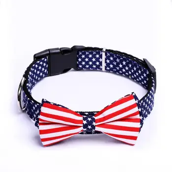 

Bow Pet Collar New American Flag Collar Printed Cat Dog Bow Tie MAGA KAGA TXTB1