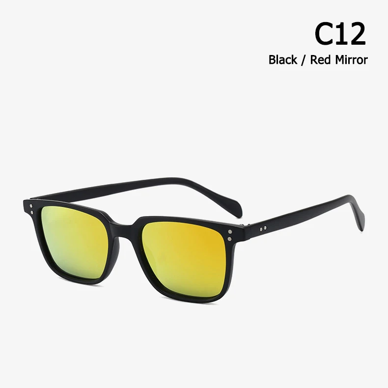 JackJad, модные крутые солнцезащитные очки NDG, квадратные, винтажные, с заклепками, в два точки, фирменный дизайн, солнцезащитные очки Oculos De Sol 3246 - Цвет линз: C12 Black Red Mirror