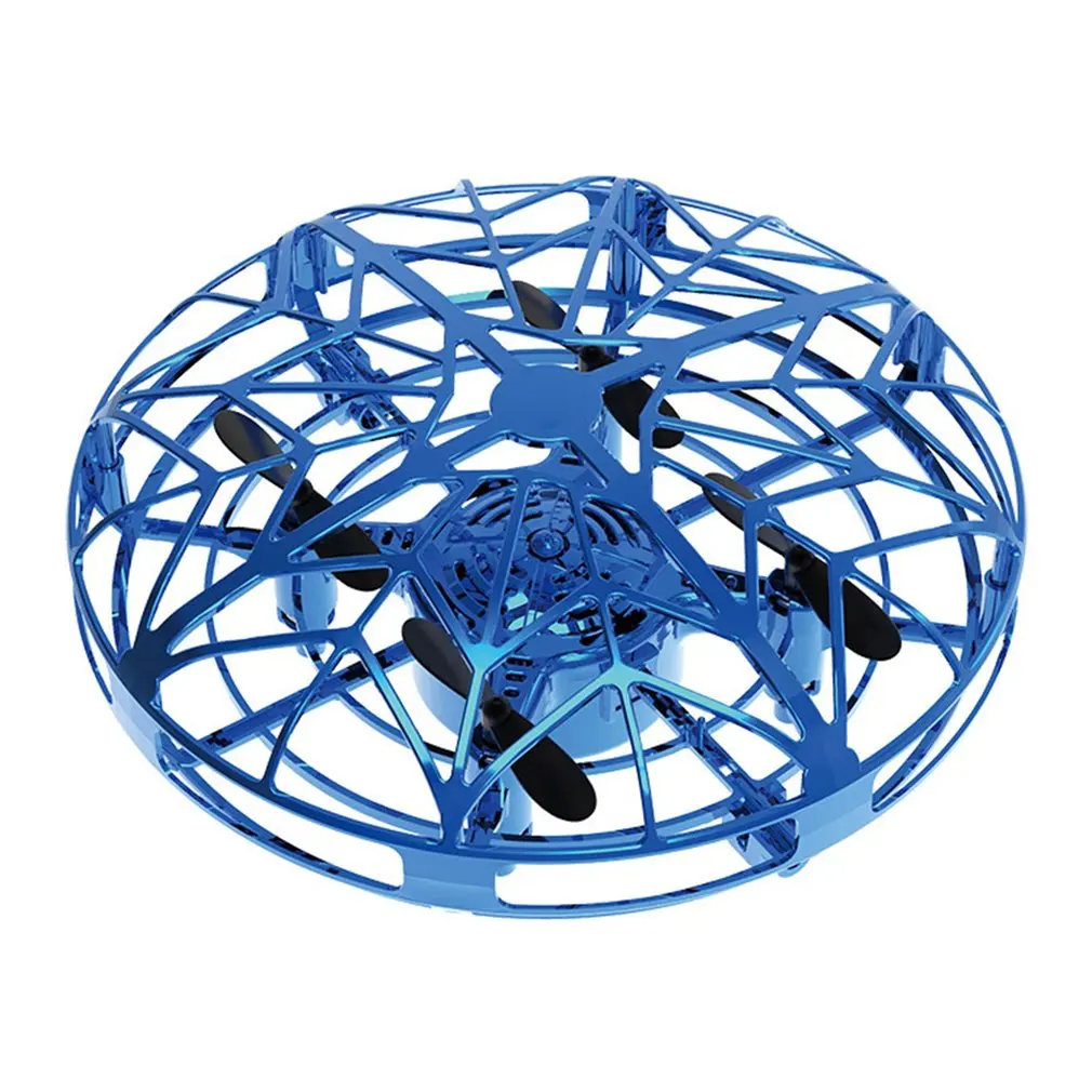 Mini Flying Helicopter UFO RC Drone Hand Sensing Aircraft Electronic Model Quadcopter flayaball Toys Small drohne For Children - Цвет: blue