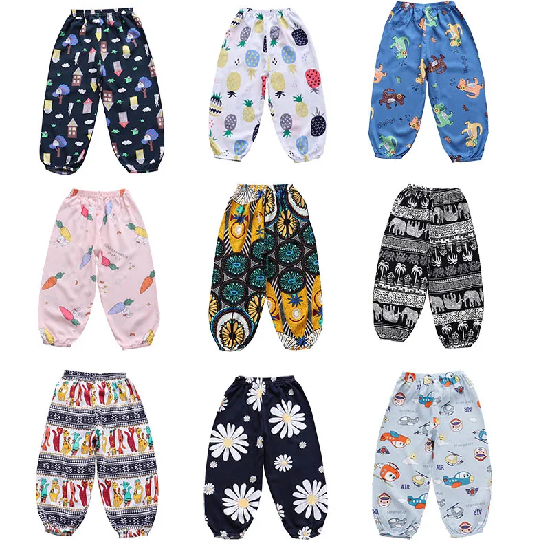 Pantaloni Per Bambini Pantaloni Per Bambini Per Ragazzi Ragazze Piccoli Bambini Pantaloni Estivi In Cotone Di Lino Pantaloni Lunghi Lunghi Anti-Zanzar
