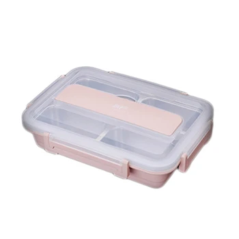 

1700ml 5 Compartments Stainless Steel Insulated Lunch Box Food Separation Plate Compartment Lunch Box with Cover and Tableware