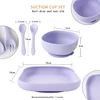 2022 New Children's Tableware Food Supplement Bowl BPA Free Waterproof Tableware Square Plate With Leakproof Spoon Fork 4