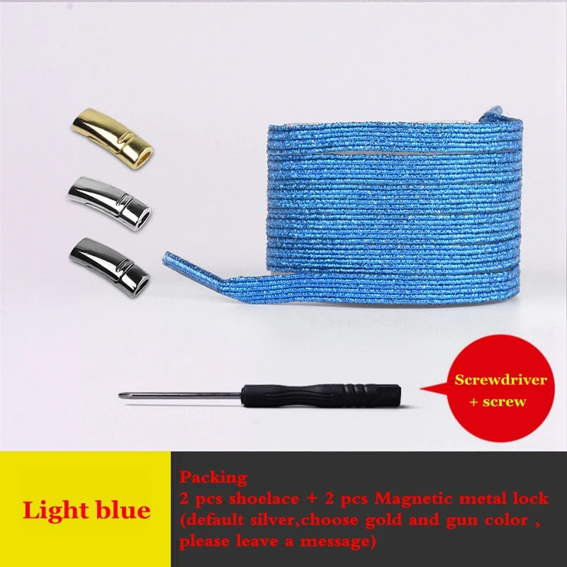 Light blue Эластичные шнурки магнитные шнурки без шнурков креативные шнурки для обуви с быстрой фиксацией плоские шнурки для детей и взрослых Цветные шнурки для ленивых - Цвет: Light blue