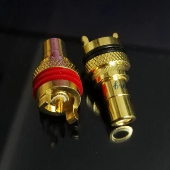 

HIFI 2PCS/pairs AV Audio Video Connector signal input RCA Connectors Pure copper Golded Silver Plated amplifier DAC DIY Headset