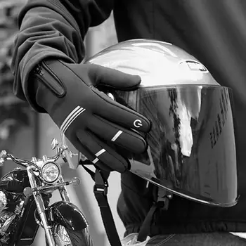 

Men Winter Warm Windproof Warm Full Finger Zipper Gloves Touch Screen Mittens