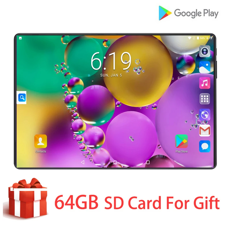 10 дюймов 2.5D стекло планшетный ПК Android 9 0 Deca-Core 4G LTE 6 Гб ram 128 ГБ rom HD экран 8 Мп камера