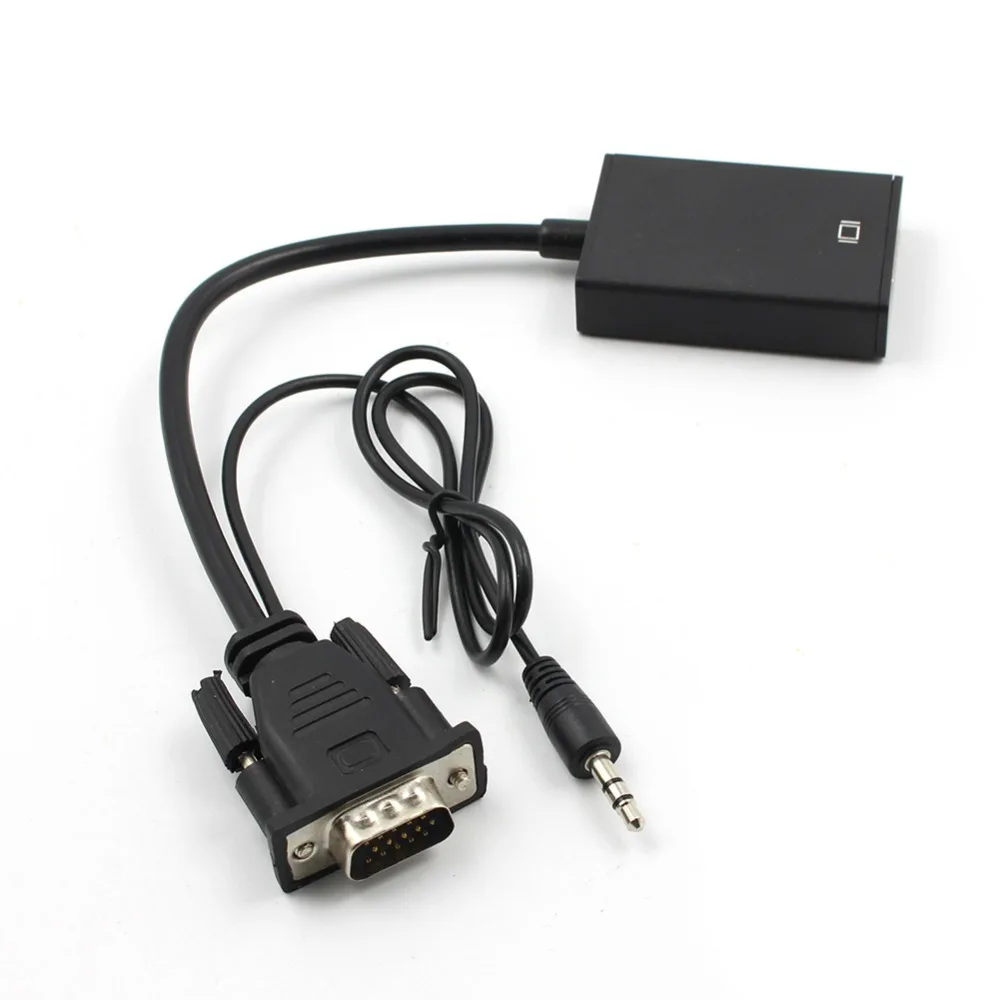 HD HDMI аудио адаптер VGA папа к HDMI выход 1080P HD+ Аудио ТВ AV HD ТВ Видео кабель конвертер адаптер+ USB кабель