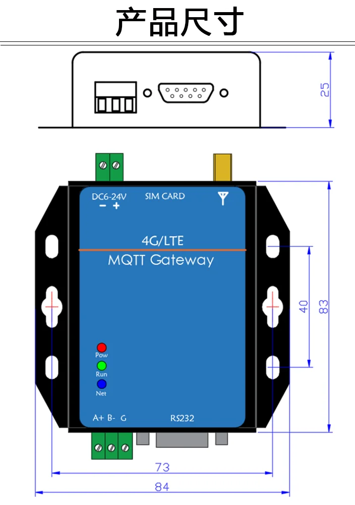 YK-G316 RS485 в 4G Modbus(PLC) в MQTT IoT шлюз модуль