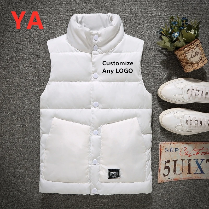 YA, новая мужская куртка без рукавов, зимний Сверхлегкий жилет на белом утином пуху, мужской тонкий модный утепленный теплый жилет в английском стиле