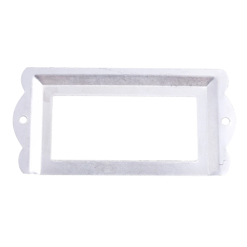 New Office File Drawer Tag Label Holder 85mm x 42mm 4 Pcs Silver Tone