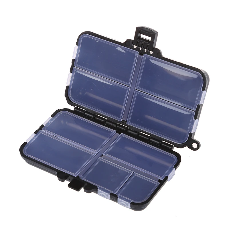 

Fishing Tackle Box Fly Fishing Box Spinner Bait Minnow Popper 9 Compartments Black