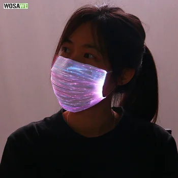 

WOSAWE Motorcycle Face mask Luminous USB Replaceable Filters Anti-Pollution Breathable Dustproof Protective Glow Mask
