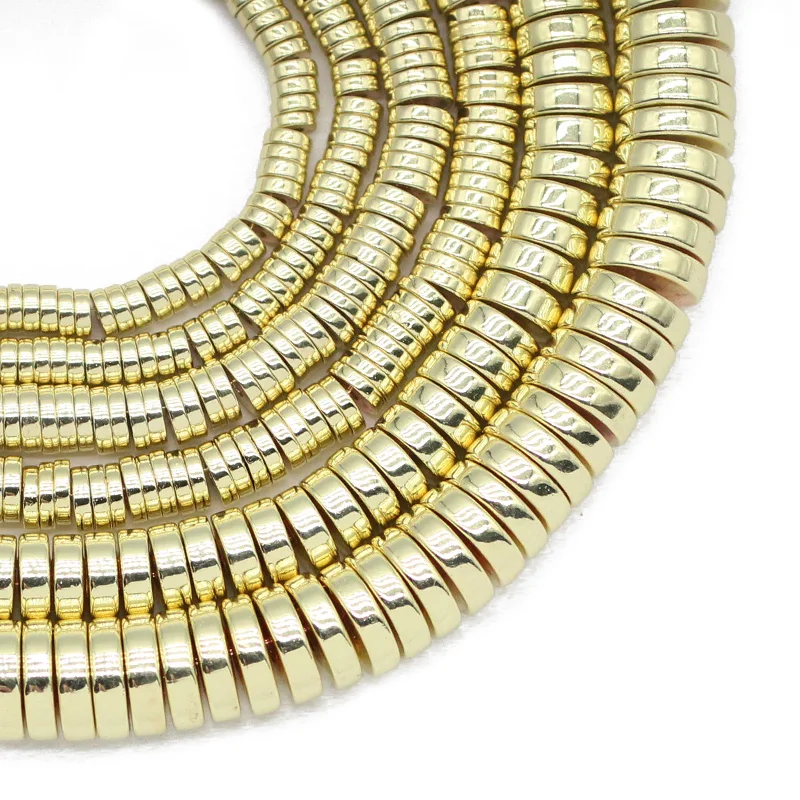 Charm Hematite Natural Stone Rose Gold Color Flat Round COINS Loose Spacer Beads For Jewelry Making Diy Accessories 3/4/6/8mm