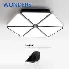 Plafonnier géométrique nordique en fer et acrylique, Simple, noir et blanc, luminaire décoratif d'intérieur, idéal pour une chambre à coucher, nouvelle collection