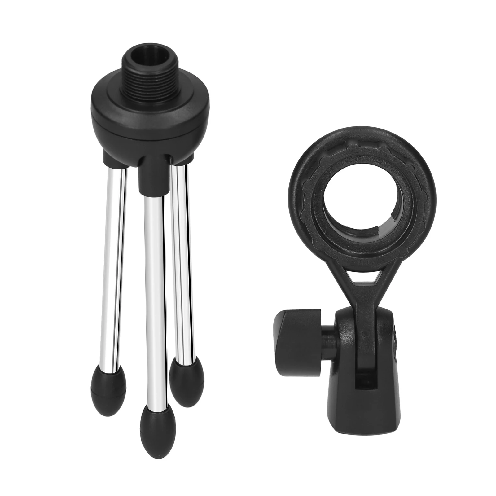 Foldable Desktop Microphone Tripod Stand 5/8 Inch Threaded Mount Portable Mic Holder for Meetings