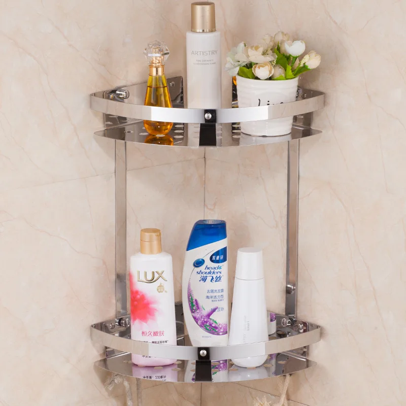

Meal Ding 8722 SUS304 Stainless Steel Corner Storage Rack Triangular Blue Bathroom Rack a Generation of Fat