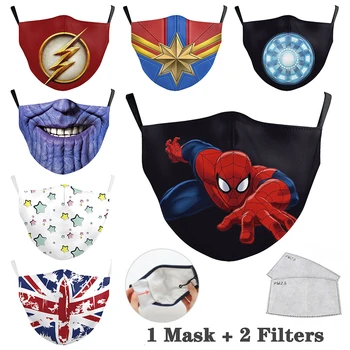 

Masque Cartoon Mask Mouth Mask Pm2.5 Filter Pollution Kids Face Mask Reusable Protective Facemask Cotton with Filter Anti Masks