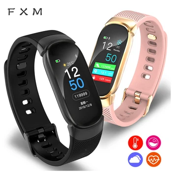 

FXM Fitness Tracker Heart Rate Monitor Smart Bracelet Blood Pressure Measurement Waterproof IP67 Smart Band Watch For Women Men