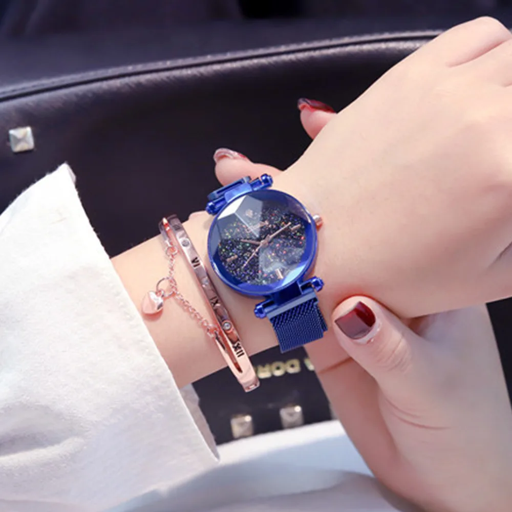 

Elegant Women's Fashion Creative Mesh Belt Quartz Watch + Bracelet Set Quartz Watch--2pcs/set