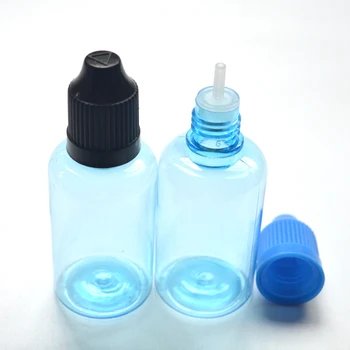 

E Liquid Empty Blue Plastic Needle Bottle With Childproof Cap and Long Tip 30ml PET Dropper Bottle 2500pcs