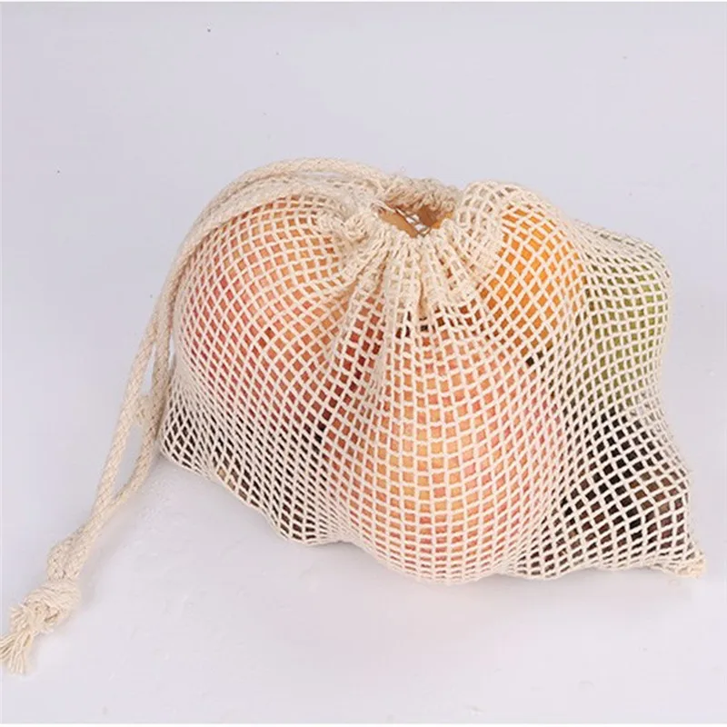 

Women Kitchen Home Vegetable Shopping Bags Eco Cotton Shopping Bag Vegetable Bags Reusable Storage Mesh Bags Fabric Tote Bag