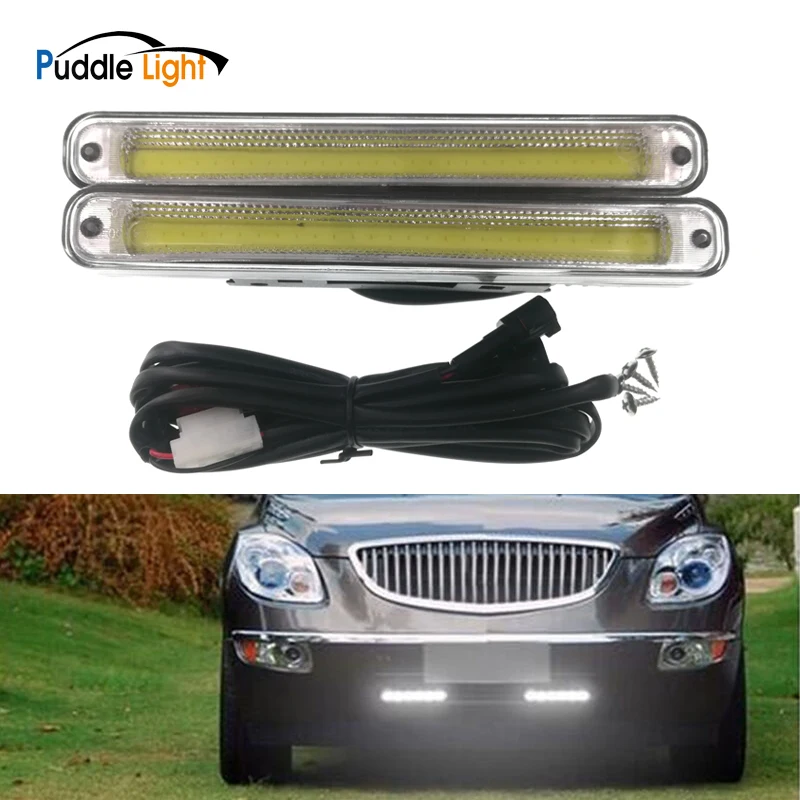 

2Pcs LED Car Daytime Running Light Ultra Bright Waterproof COB Daylight Car Light Source DRL Driving Fog Lamp