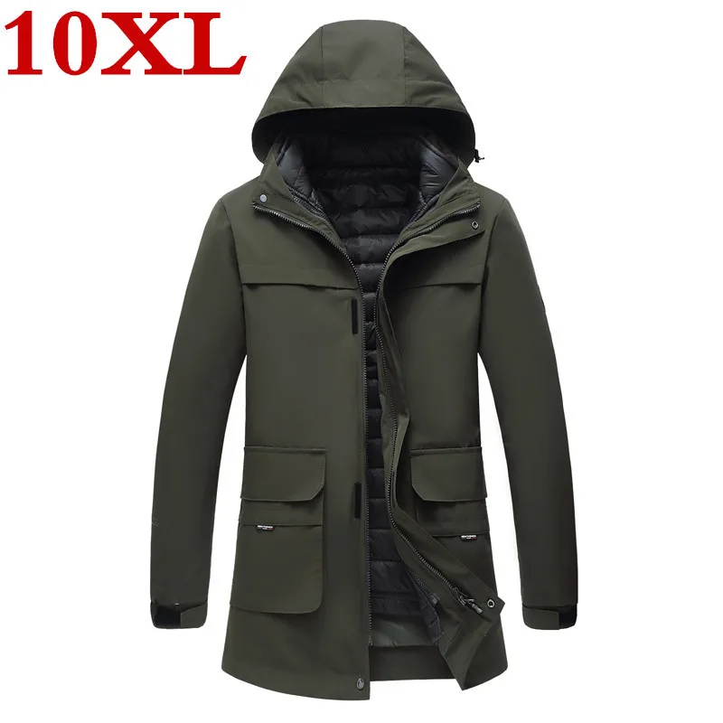 Новинка размера плюс 10XL 9XL 8XL 7XL 6XL зимние водонепроницаемые теплые куртки и пальто