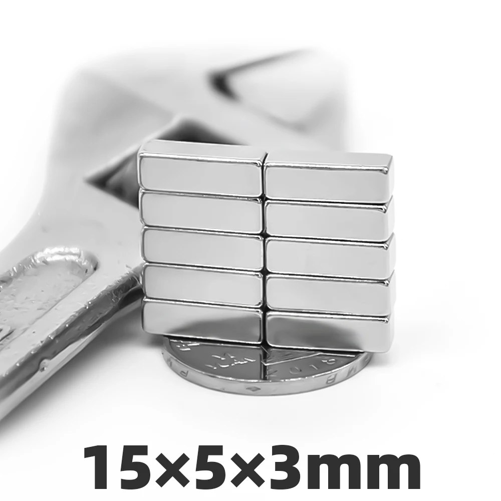 100 pcs 15x5x3 мм магнитный прямоугольный Сверхмощный магнит неодимовые постоянные магниты 15*5*3 мм
