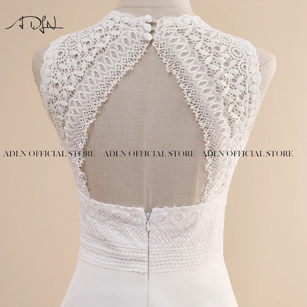 ADLN Jewel Chiffon Beach Wedding Dress Customized Lace Boho Bride  Sexy Back Bohemian  Gown Custom Made Vestidos de novia 5
