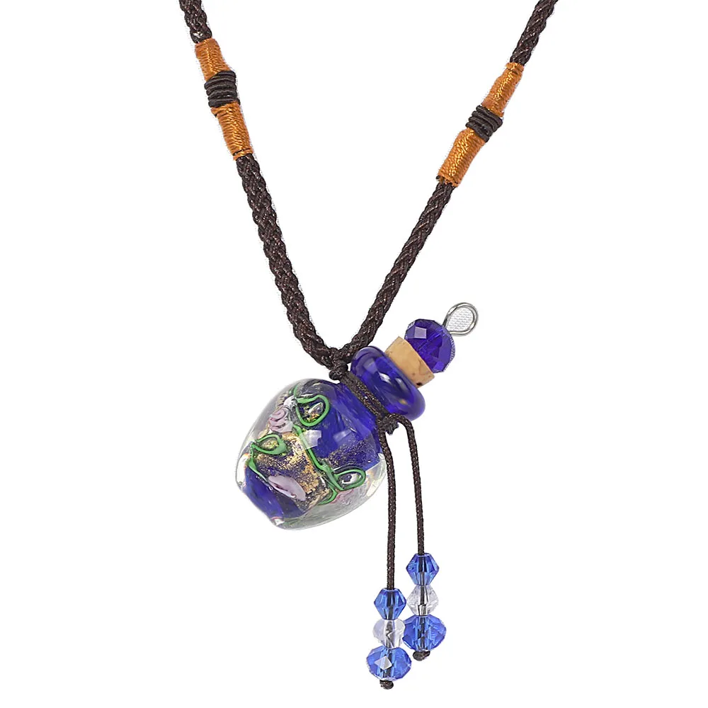QIANBEI Lampwork Glas Anhänger Halskette Ätherisches Öl Diffusor Parfümflaschen Auto Parfümflaschen, Aufbewahrungsflaschen für kostbare – Detail 6