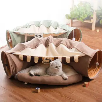 

Cat Tunnel Pet Cat Bed Cat Channel Roll Totoro Cat Nest Four Seasons Universal Funny Cat Toy Removable And Washable
