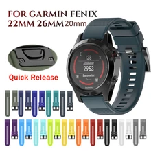 26 22 20 мм ремешок для часов Garmin Fenix 6X6 6s 5 5S Plus 3 3HR Quick Release силиконовый Easyfit ремешок для наручных часов