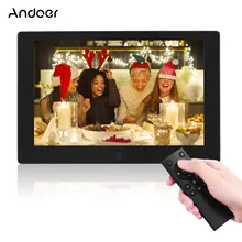 Andoer 10 дюймовая цифровая фоторамка HD 1280*800 1080P альбом FrameVideo/музыки/календарь часы/будильник Дистанционное Управление