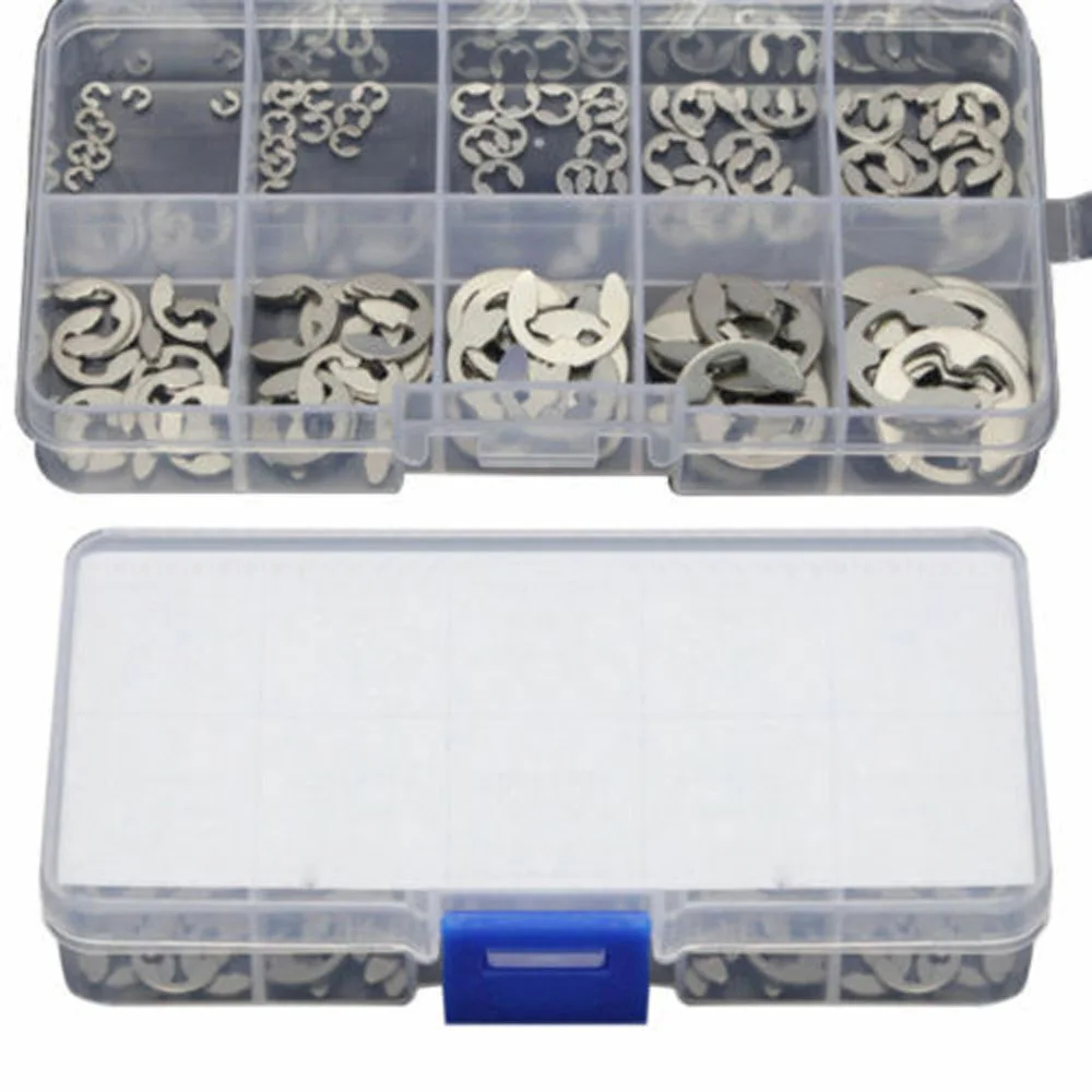 

120 Pieces 1.5mm 10mm 304 Stainless Steel Stainless Steel E Clip Washer Assortment Kit Circlip Retaining Ring Fastener Hooks