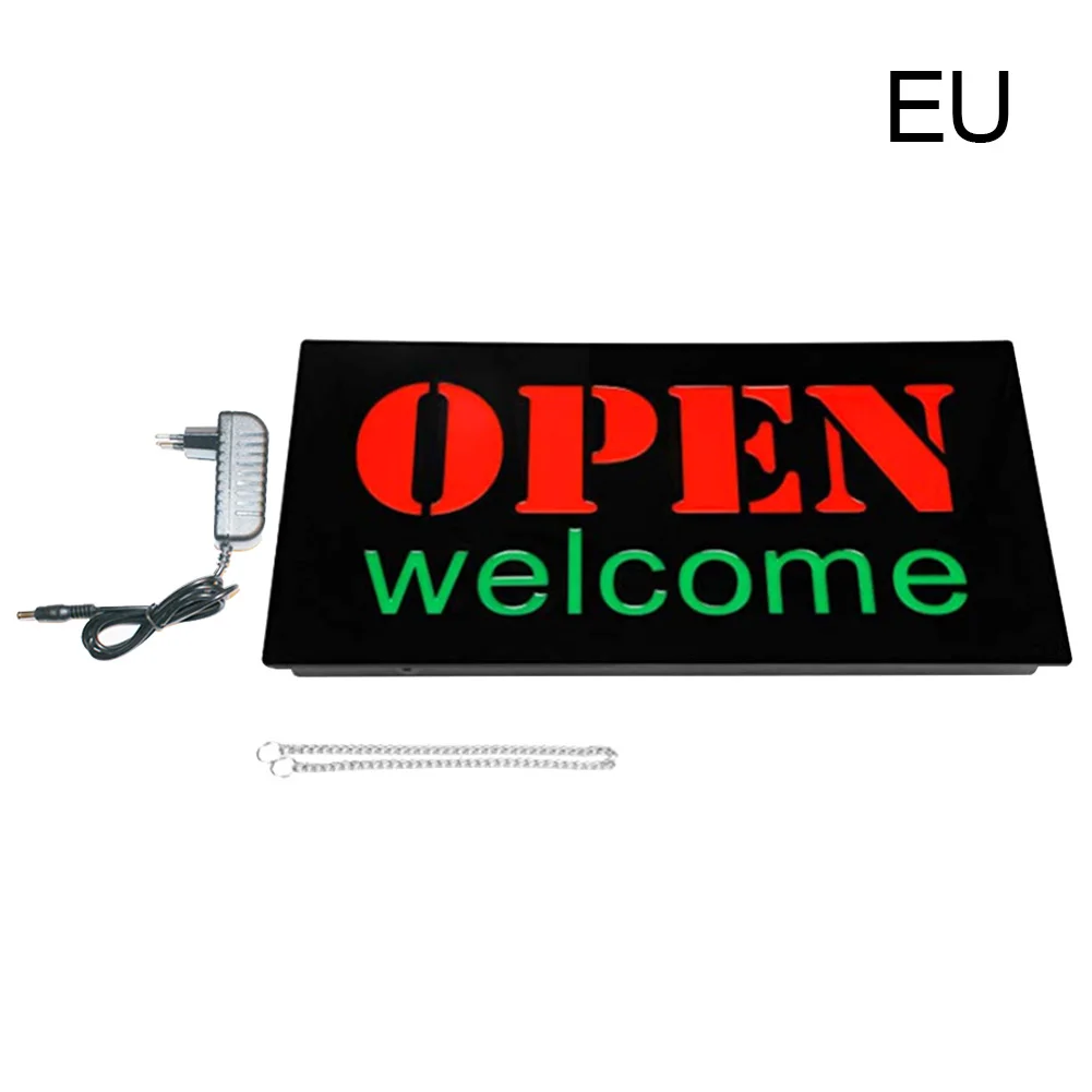 EU Неоновая лампа для бара, светодиодный знак освещения, визуальный рекламный светильник для двери из смолы, подвесная цепочка, декоративная, ультра яркая, открытая, добро пожаловать в магазин - Испускаемый цвет: EU