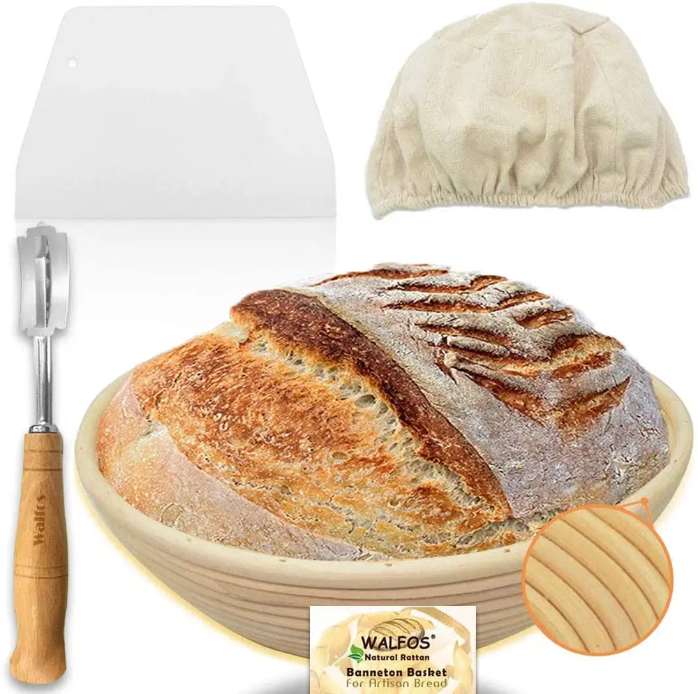 Sourdough Proofing Basket 10 Inch Round Banneton Proofing Basket Set-French Style Sourdough Bread Basket 100% Natural Rattan Hand Crafted Bread