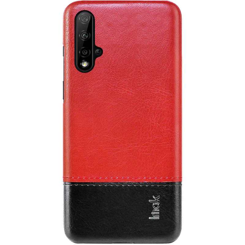 IMAK Для huawei Nova 5 Чехол роскошные кожаные чехлы для huawei Nova 5 Жесткая задняя панель из поликарбоната - Цвет: Красный