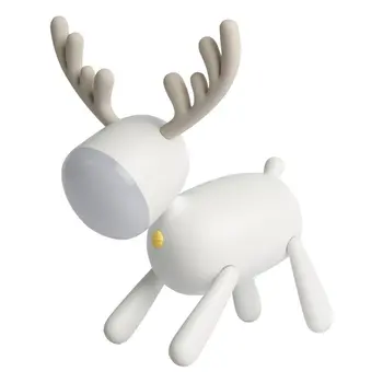 

Elk Led Table Lamp Small Elk Cartoon Usb Rechargeable Silicone Night Light With Sleeping Lamp Desk Reading Lamp