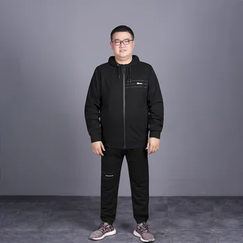 

Plus Fat plus Size Male Autumn Shipment Move Coat Lian Cap Loose Leisure Fat Fat Man Autumn Elastic Force Leisure Suit