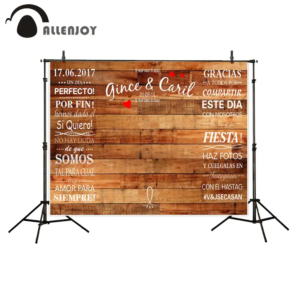Allenjoy Wedding Background Custom Chalk Party Wood Backdrop Photocall Photobooth Diy Photo Stuido Love Photophone Vinyl Banner Background Aliexpress